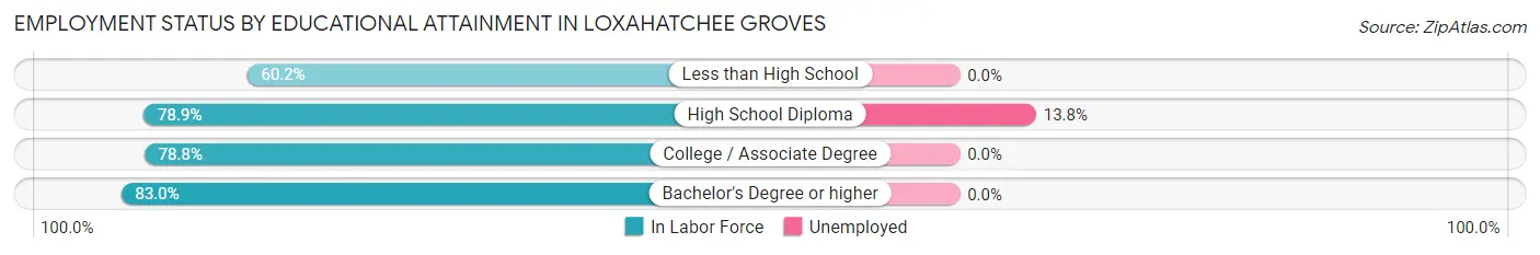 Employment Status by Educational Attainment in Loxahatchee Groves