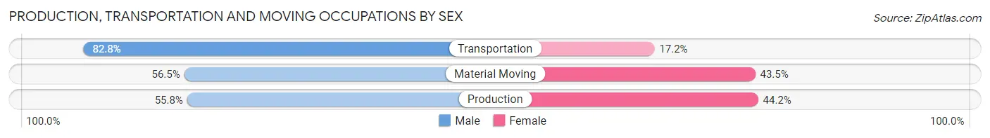 Production, Transportation and Moving Occupations by Sex in Lutz