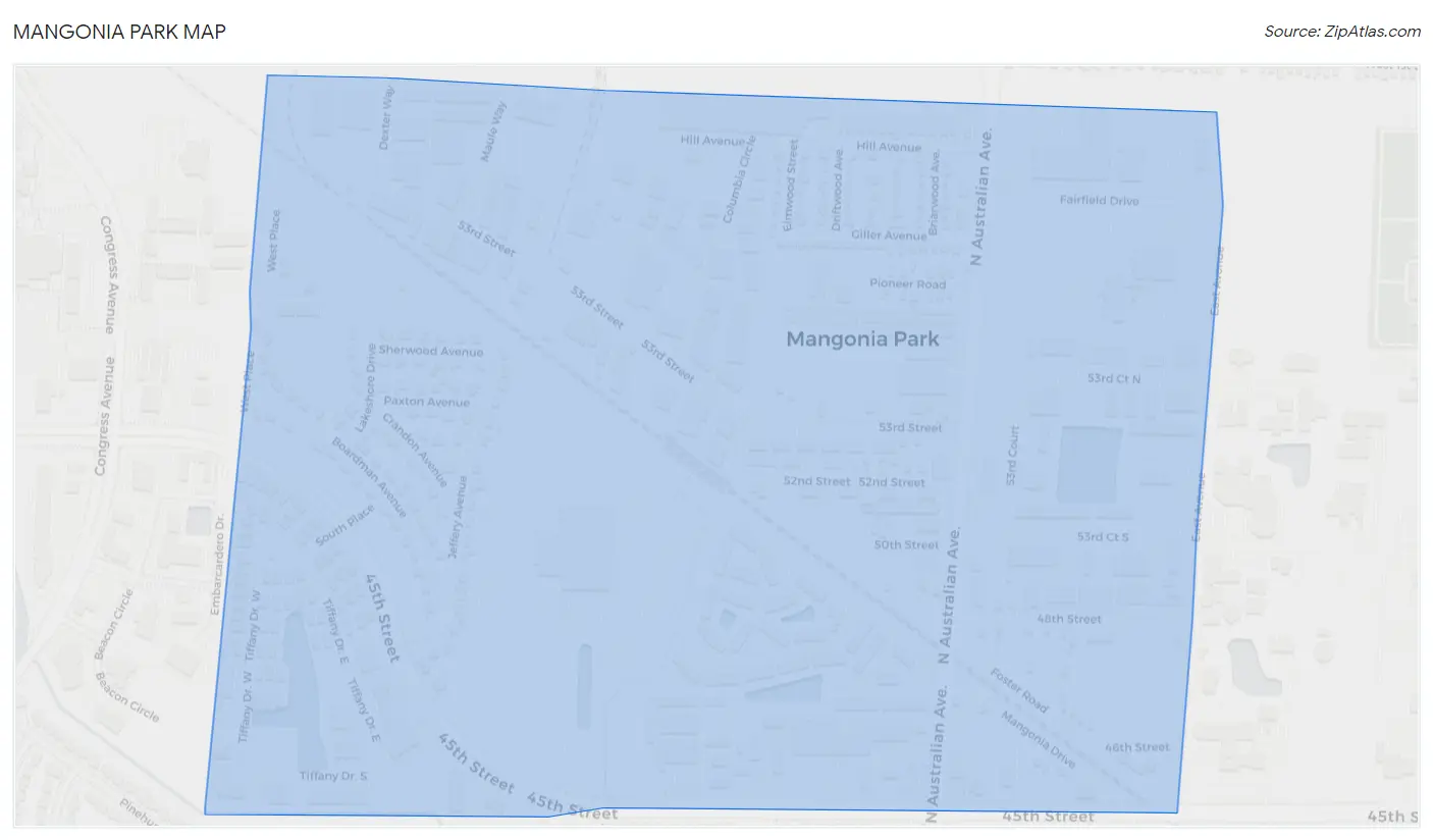 Mangonia Park Map