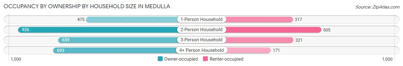 Occupancy by Ownership by Household Size in Medulla