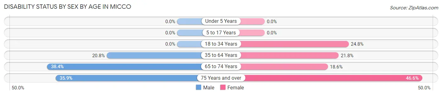 Disability Status by Sex by Age in Micco