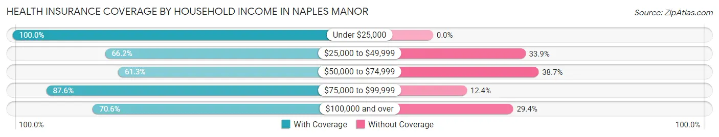 Health Insurance Coverage by Household Income in Naples Manor