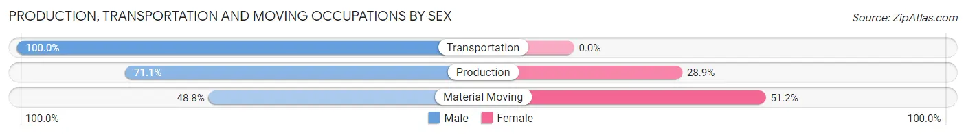 Production, Transportation and Moving Occupations by Sex in North Weeki Wachee