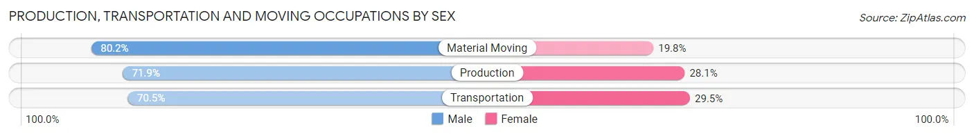 Production, Transportation and Moving Occupations by Sex in Oldsmar