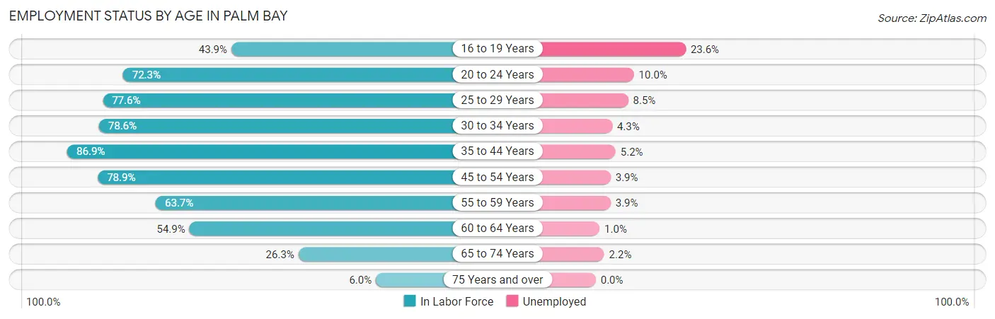Employment Status by Age in Palm Bay