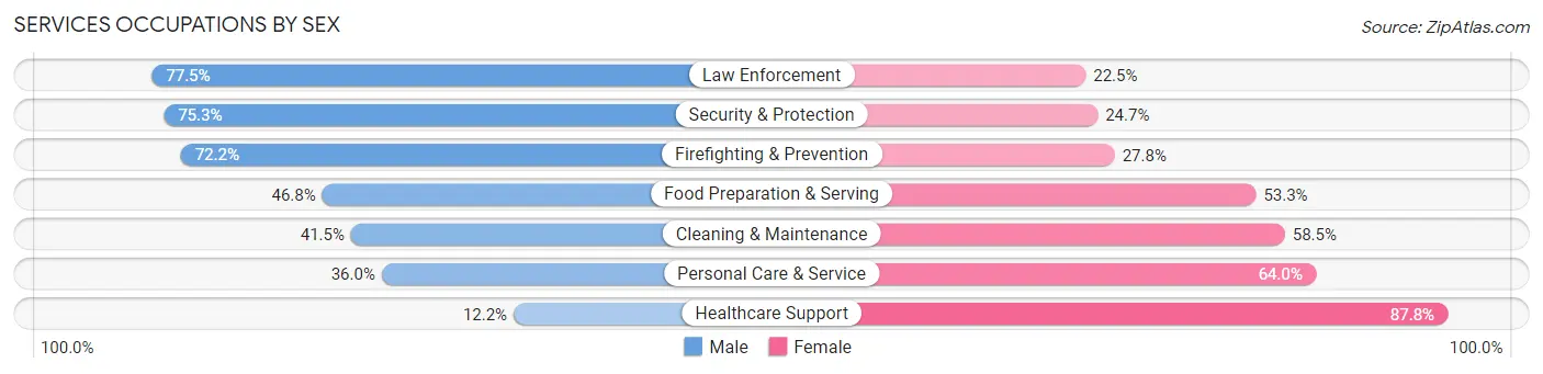 Services Occupations by Sex in Palm Coast