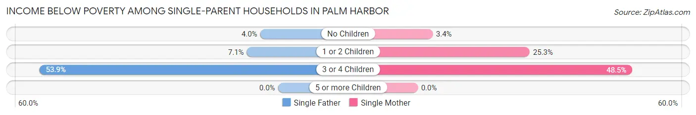 Income Below Poverty Among Single-Parent Households in Palm Harbor