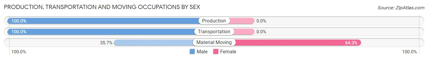 Production, Transportation and Moving Occupations by Sex in Palm Springs North