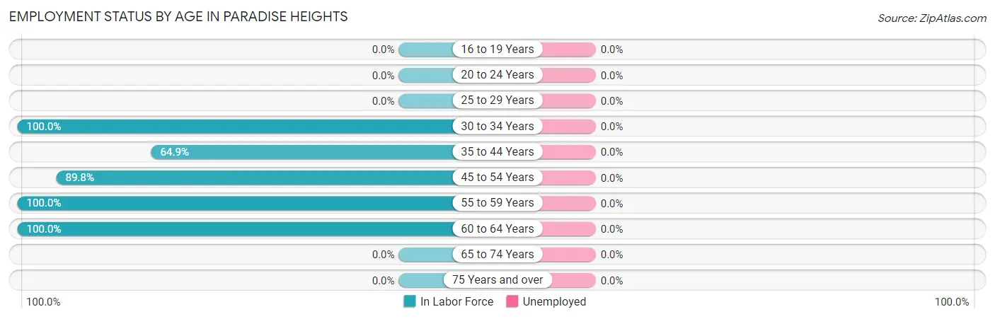 Employment Status by Age in Paradise Heights