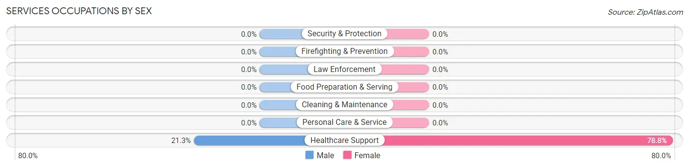 Services Occupations by Sex in Paradise Heights
