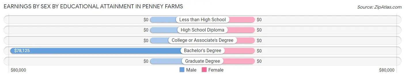 Earnings by Sex by Educational Attainment in Penney Farms