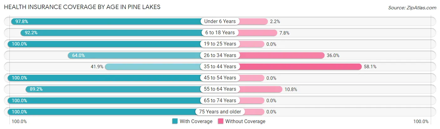 Health Insurance Coverage by Age in Pine Lakes