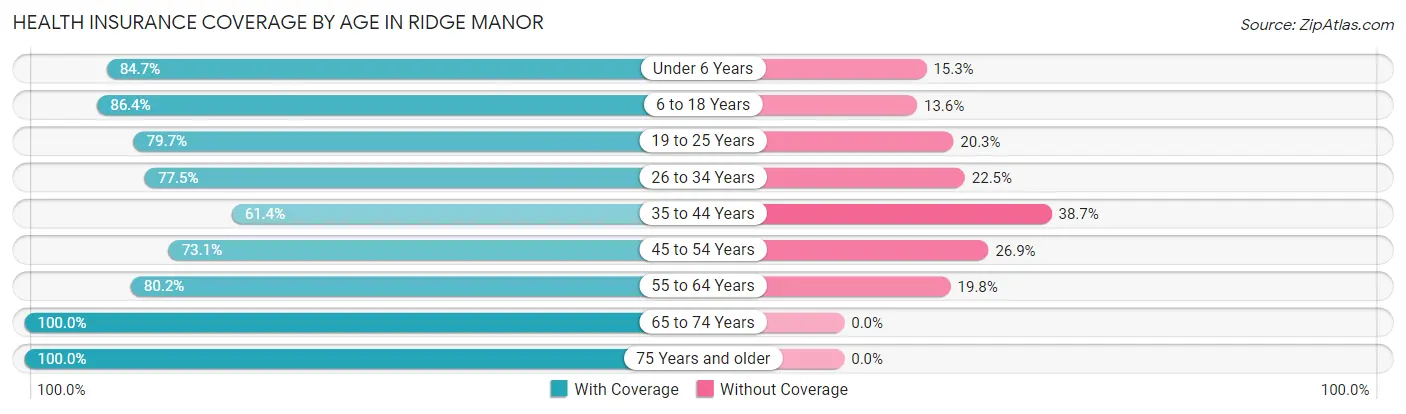 Health Insurance Coverage by Age in Ridge Manor
