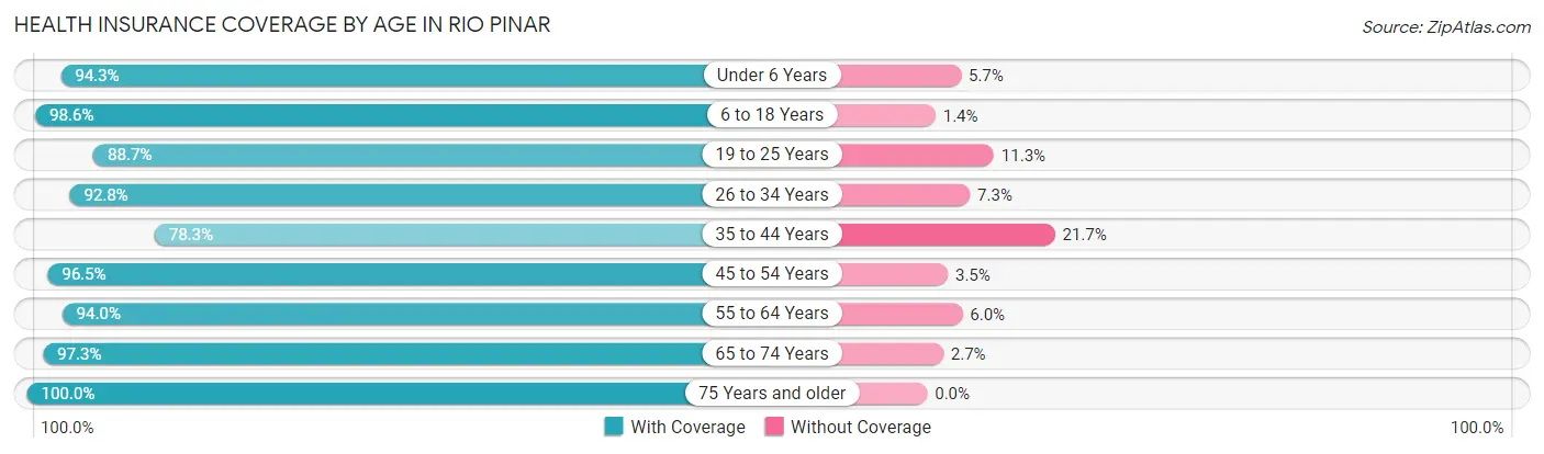 Health Insurance Coverage by Age in Rio Pinar