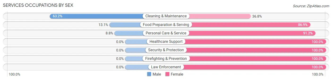 Services Occupations by Sex in Roosevelt Gardens
