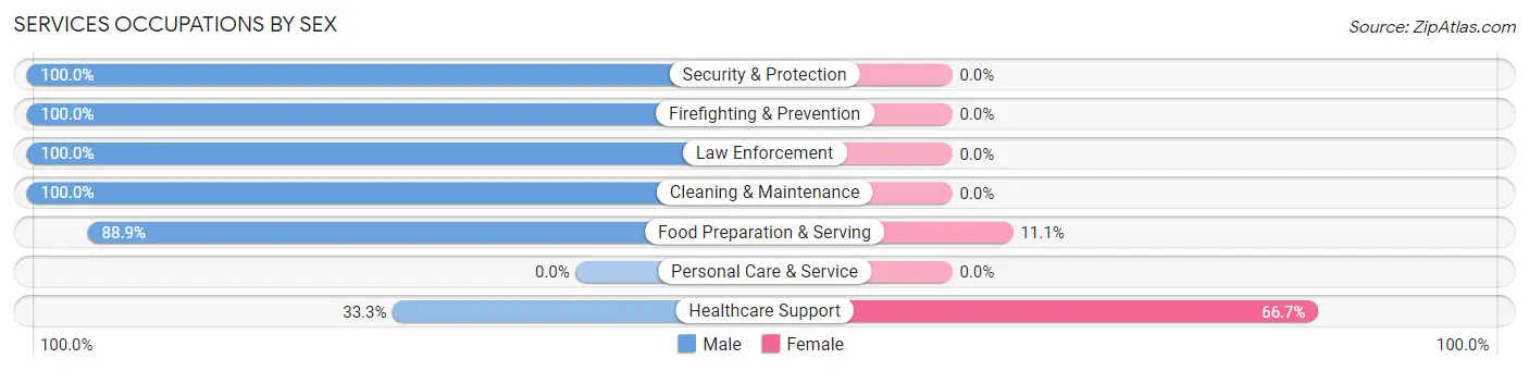 Services Occupations by Sex in Siesta Key