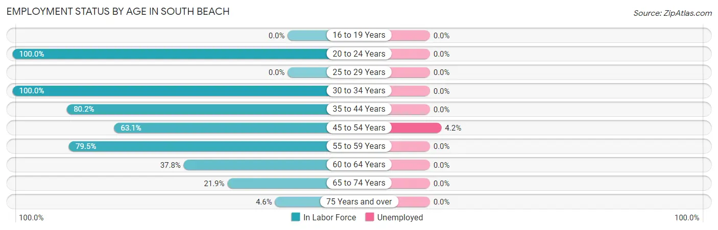 Employment Status by Age in South Beach