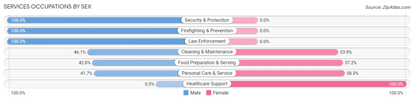 Services Occupations by Sex in South Daytona
