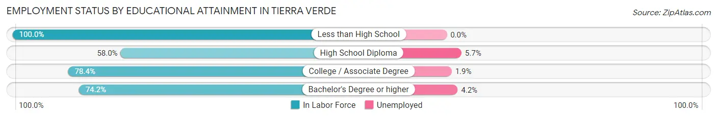 Employment Status by Educational Attainment in Tierra Verde