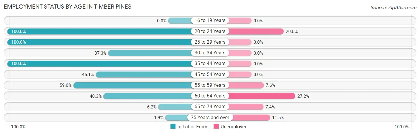 Employment Status by Age in Timber Pines