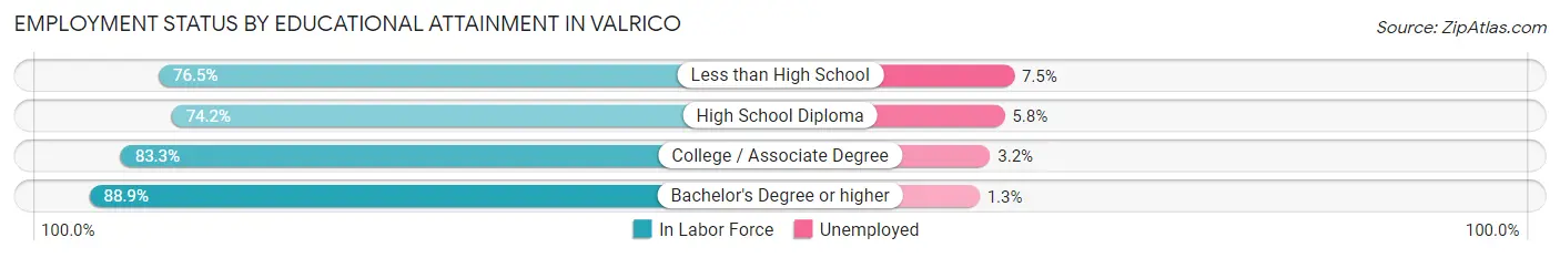 Employment Status by Educational Attainment in Valrico