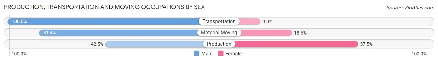 Production, Transportation and Moving Occupations by Sex in Vero Lake Estates