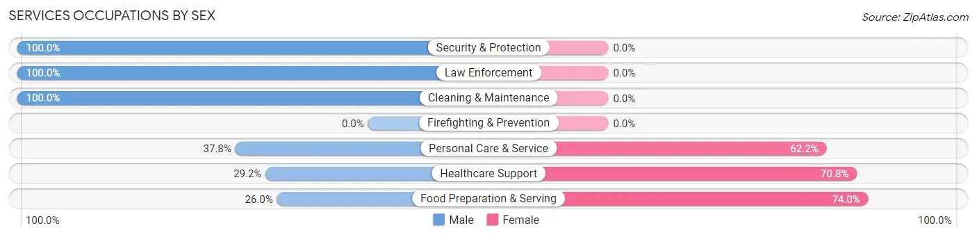 Services Occupations by Sex in Viera West