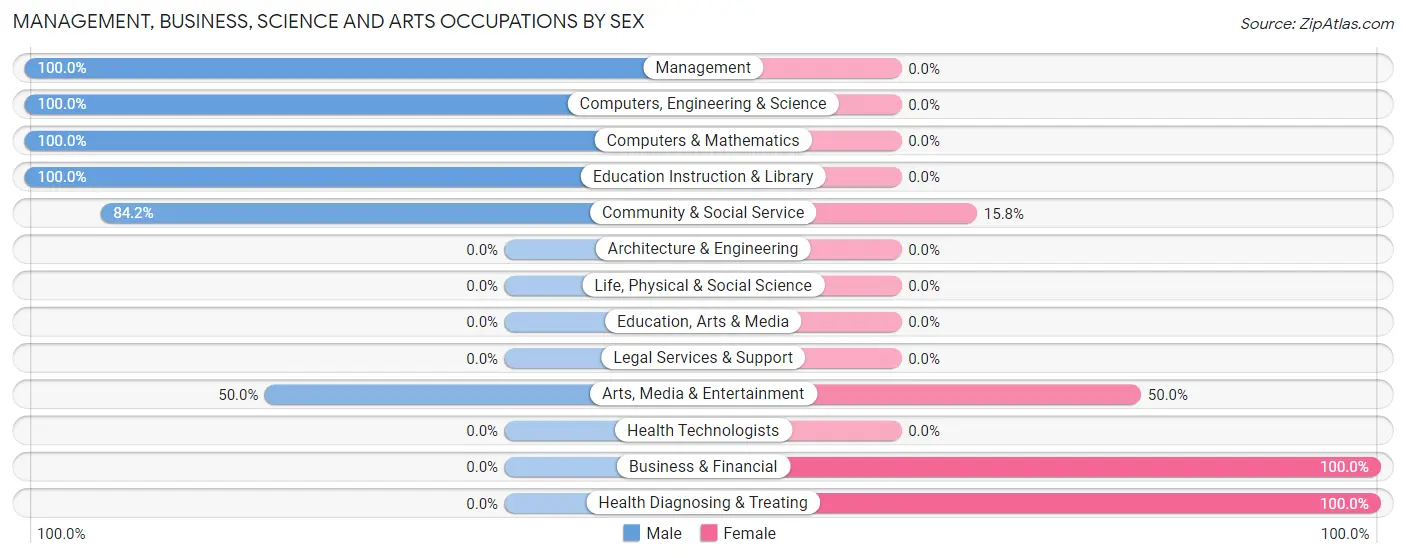 Management, Business, Science and Arts Occupations by Sex in Wabasso Beach