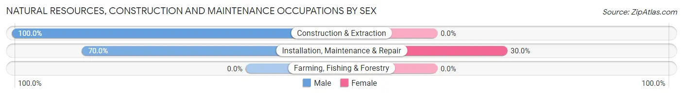 Natural Resources, Construction and Maintenance Occupations by Sex in Waldo