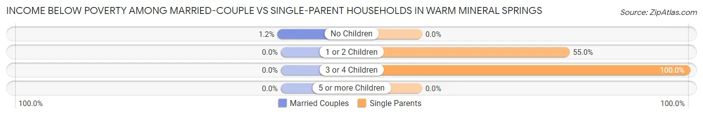 Income Below Poverty Among Married-Couple vs Single-Parent Households in Warm Mineral Springs