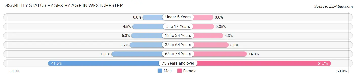 Disability Status by Sex by Age in Westchester