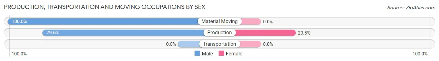 Production, Transportation and Moving Occupations by Sex in White City