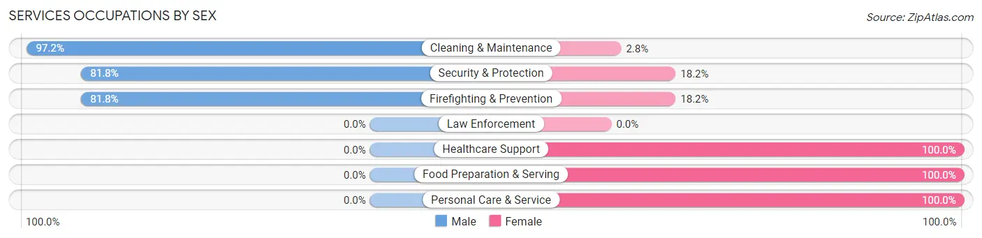 Services Occupations by Sex in White City