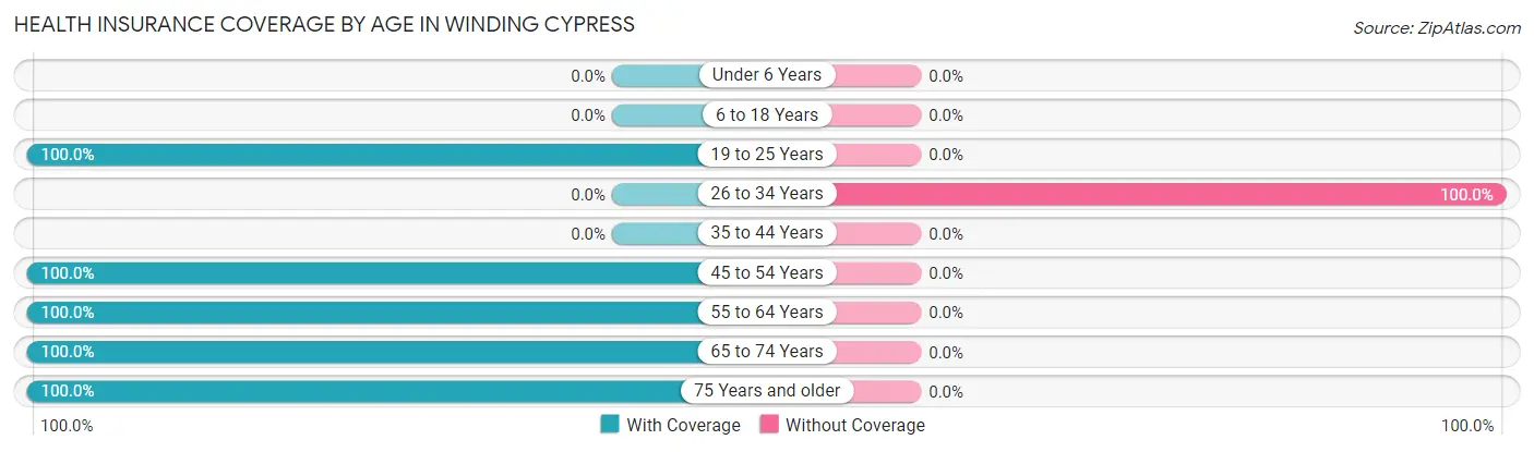 Health Insurance Coverage by Age in Winding Cypress