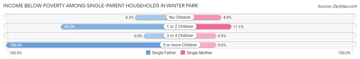 Income Below Poverty Among Single-Parent Households in Winter Park
