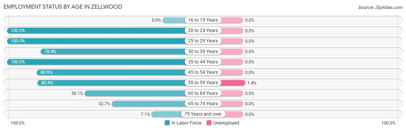 Employment Status by Age in Zellwood