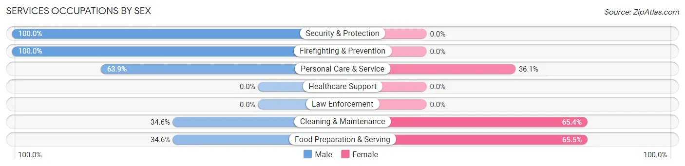 Services Occupations by Sex in Zellwood