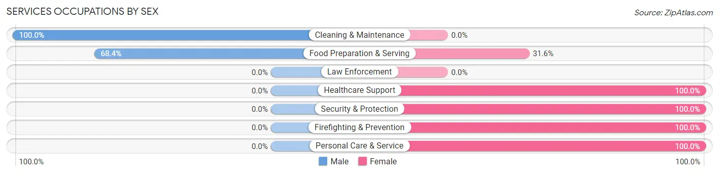 Services Occupations by Sex in Zephyrhills North