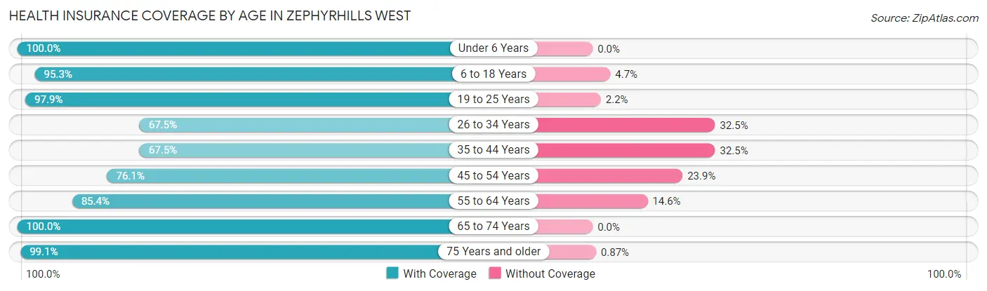 Health Insurance Coverage by Age in Zephyrhills West