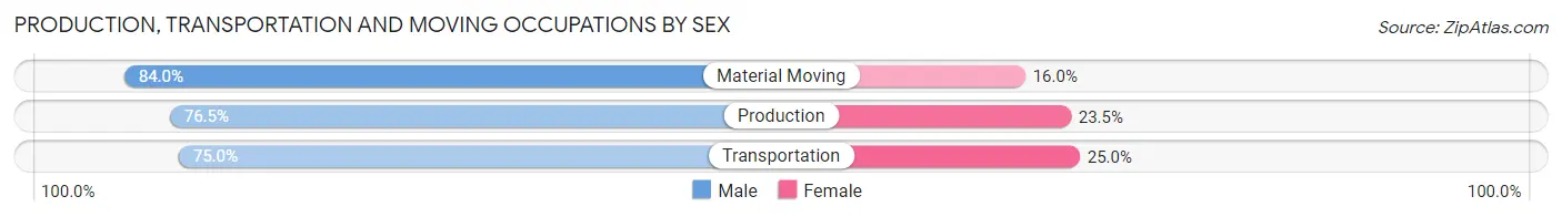 Production, Transportation and Moving Occupations by Sex in Attapulgus