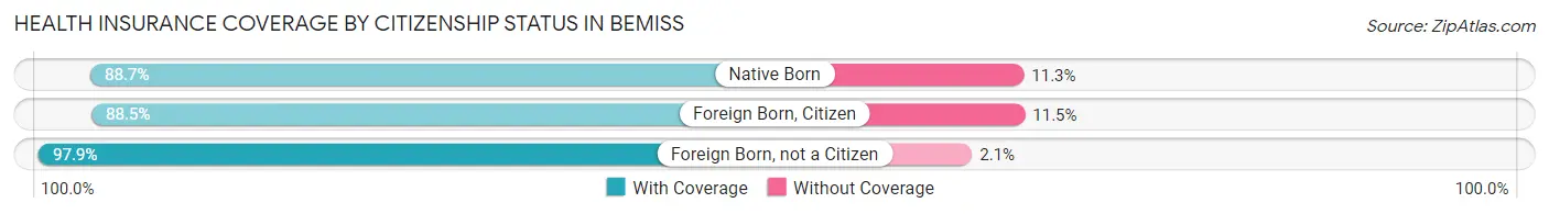 Health Insurance Coverage by Citizenship Status in Bemiss