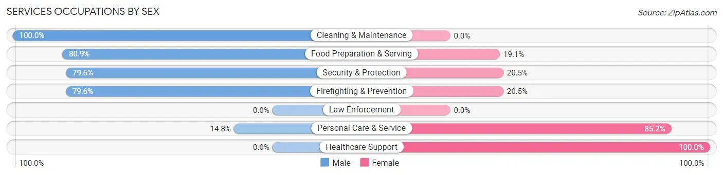 Services Occupations by Sex in Bemiss