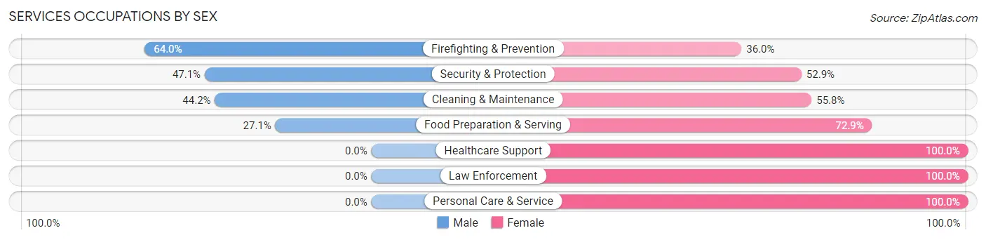 Services Occupations by Sex in Blakely