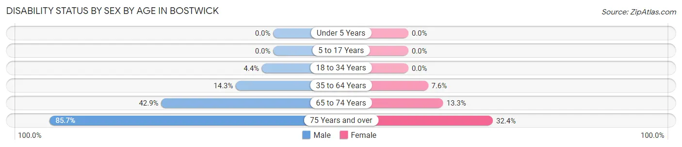 Disability Status by Sex by Age in Bostwick