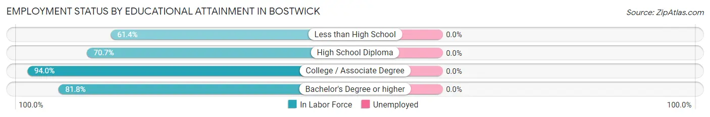 Employment Status by Educational Attainment in Bostwick