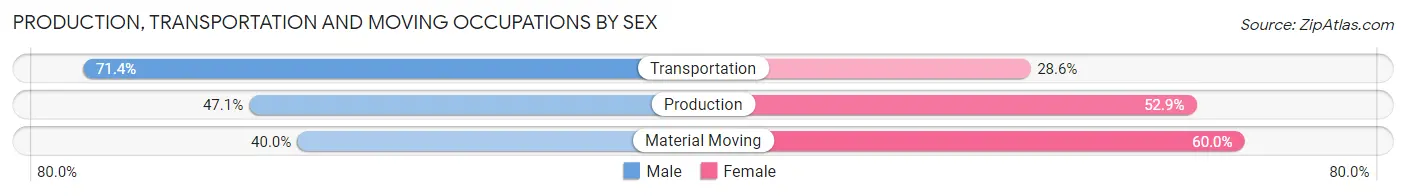 Production, Transportation and Moving Occupations by Sex in Braswell