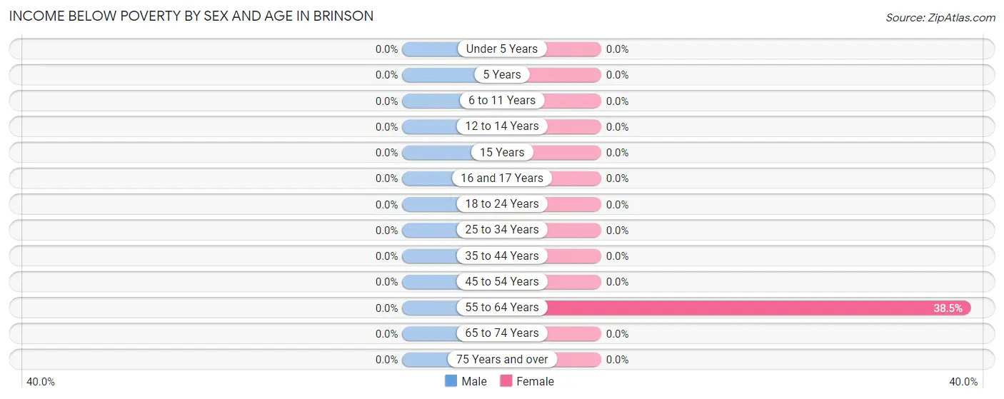 Income Below Poverty by Sex and Age in Brinson