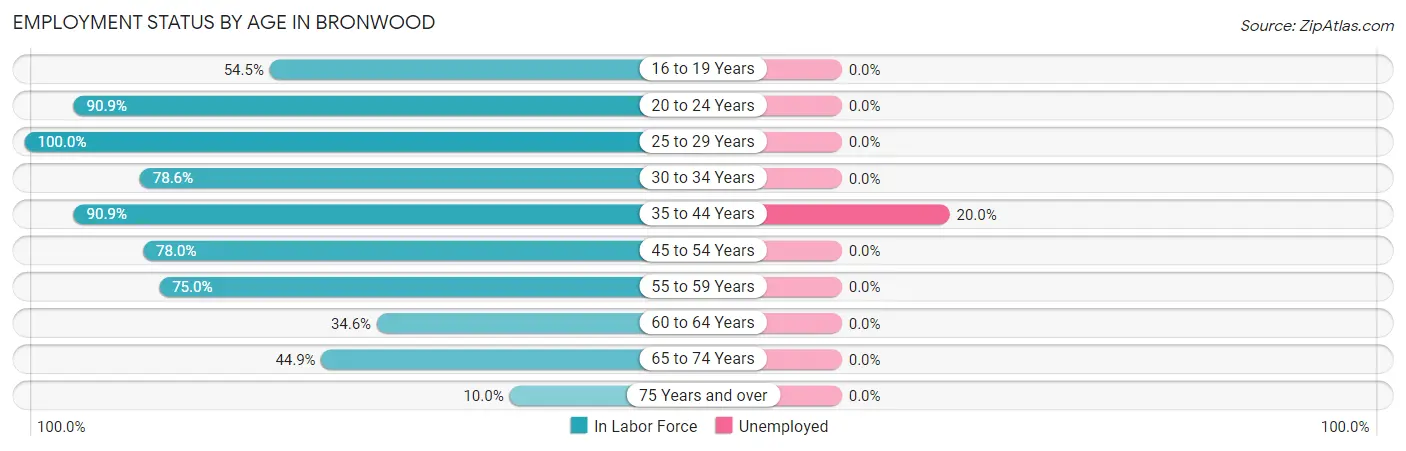 Employment Status by Age in Bronwood