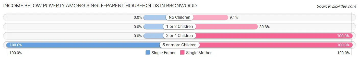 Income Below Poverty Among Single-Parent Households in Bronwood