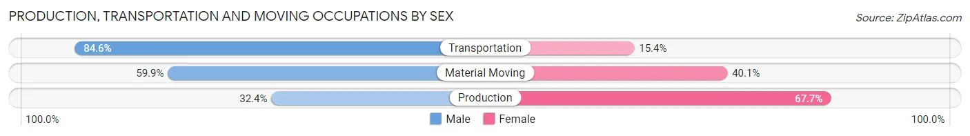 Production, Transportation and Moving Occupations by Sex in Candler McAfee